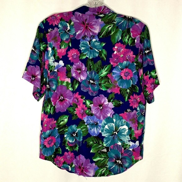 Vintage Womens Matching Top And Skirt Set Medium 8 10 Purple Floral Grannycore - Picture 3 of 12